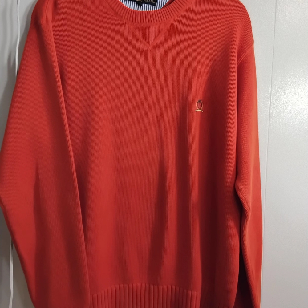 Tommy Hilfiger Men's Vibrant Red Crewneck Sweater